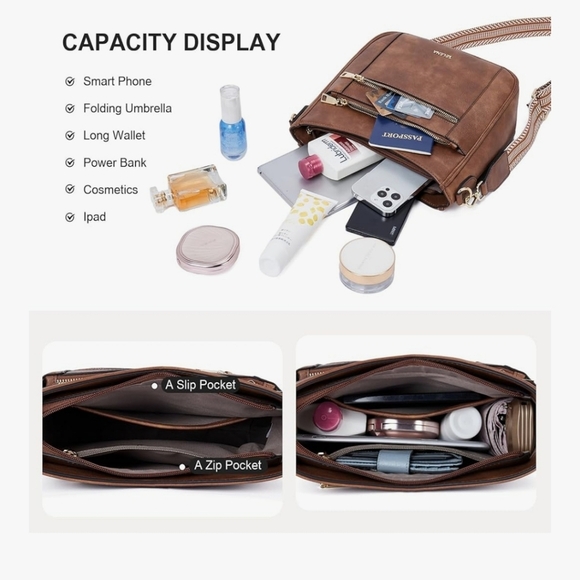 Brown Crossbody Bag NWT - Picture 4 of 16